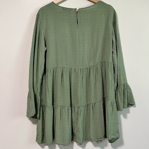 SHEIN Green Swiss Dot Babydoll Dress - Medium - Picture 5 of 8